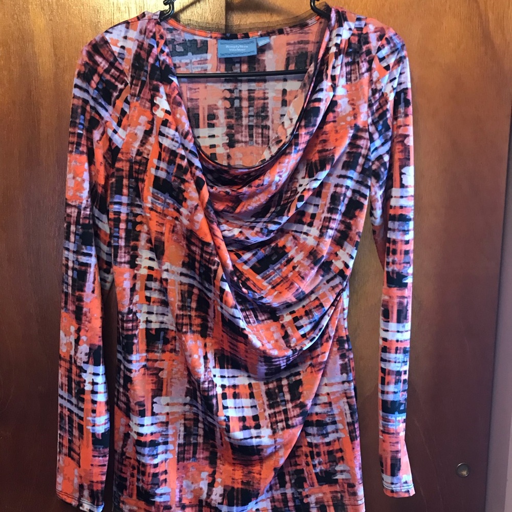 Vera wang side slouch long sleeve shirt